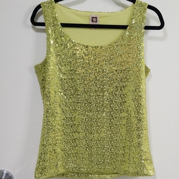 lime green sequin top